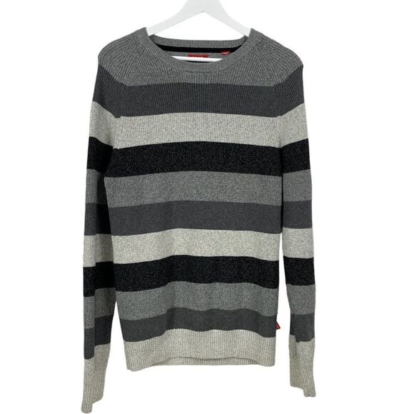 NEW Izod Classic Gray Striped Sweater - Picture 1 of 3